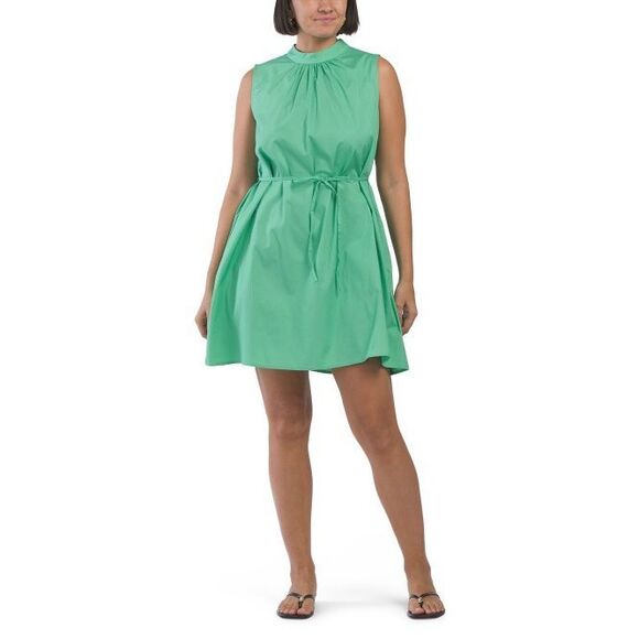 ✨DONNA MORGAN SLEEVELESS BELTED MINI GREEN SZ 10 DRESS✨ - Picture 1 of 6